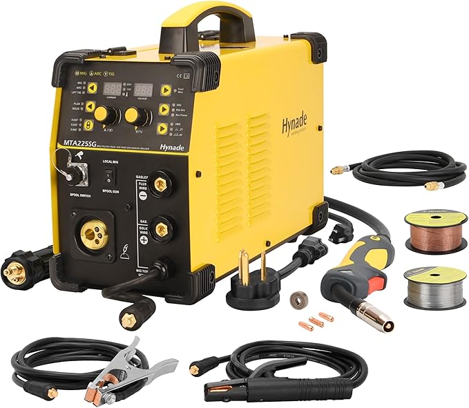 hynade 3 in 1 Mig Welder MTA225SG,Digital Dual Voltage 110/220V Mig/Tig