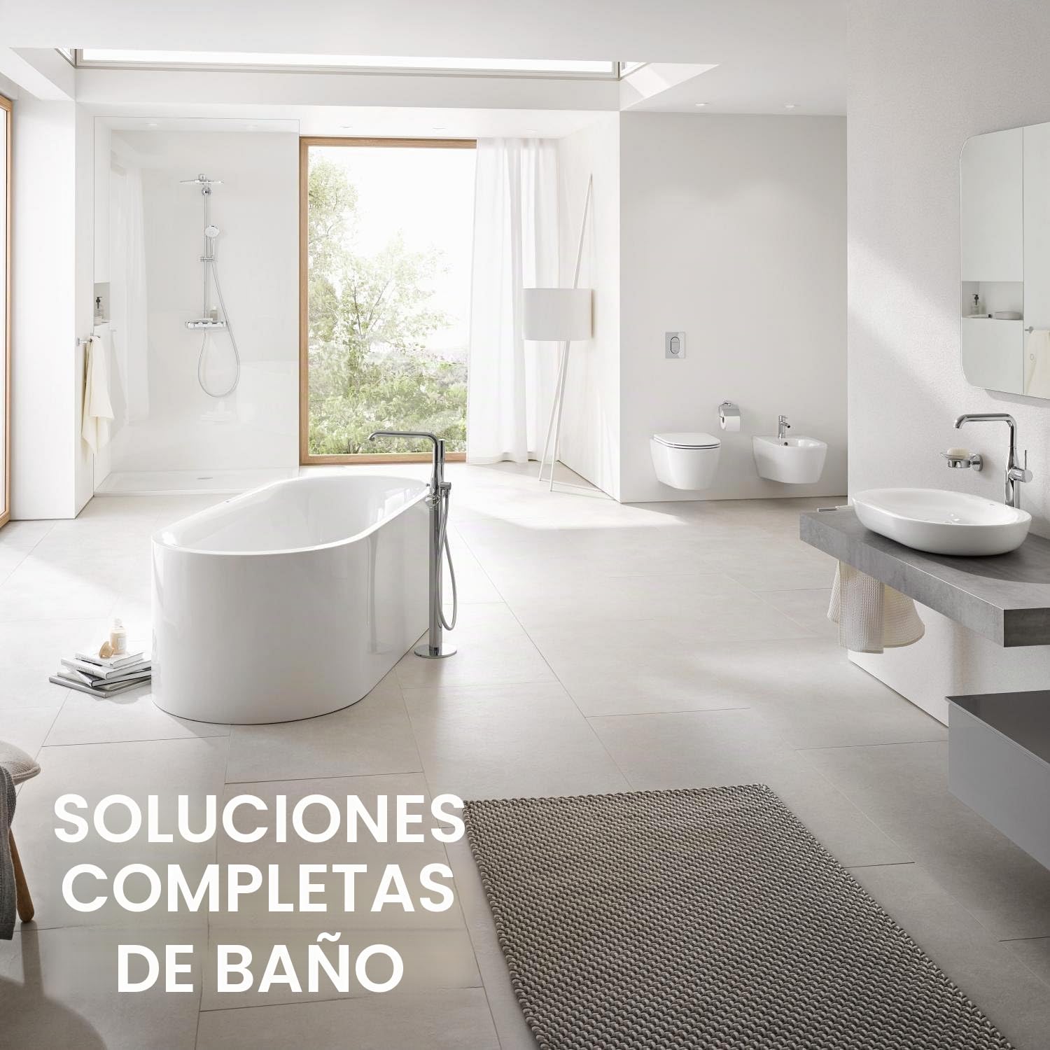 Grohe Essence - Grifo de lavabo con sistema de montaje en pared, kit para montaje final, cuerpo empotrado no incluido, tamaño L (Ref. 19967001)
