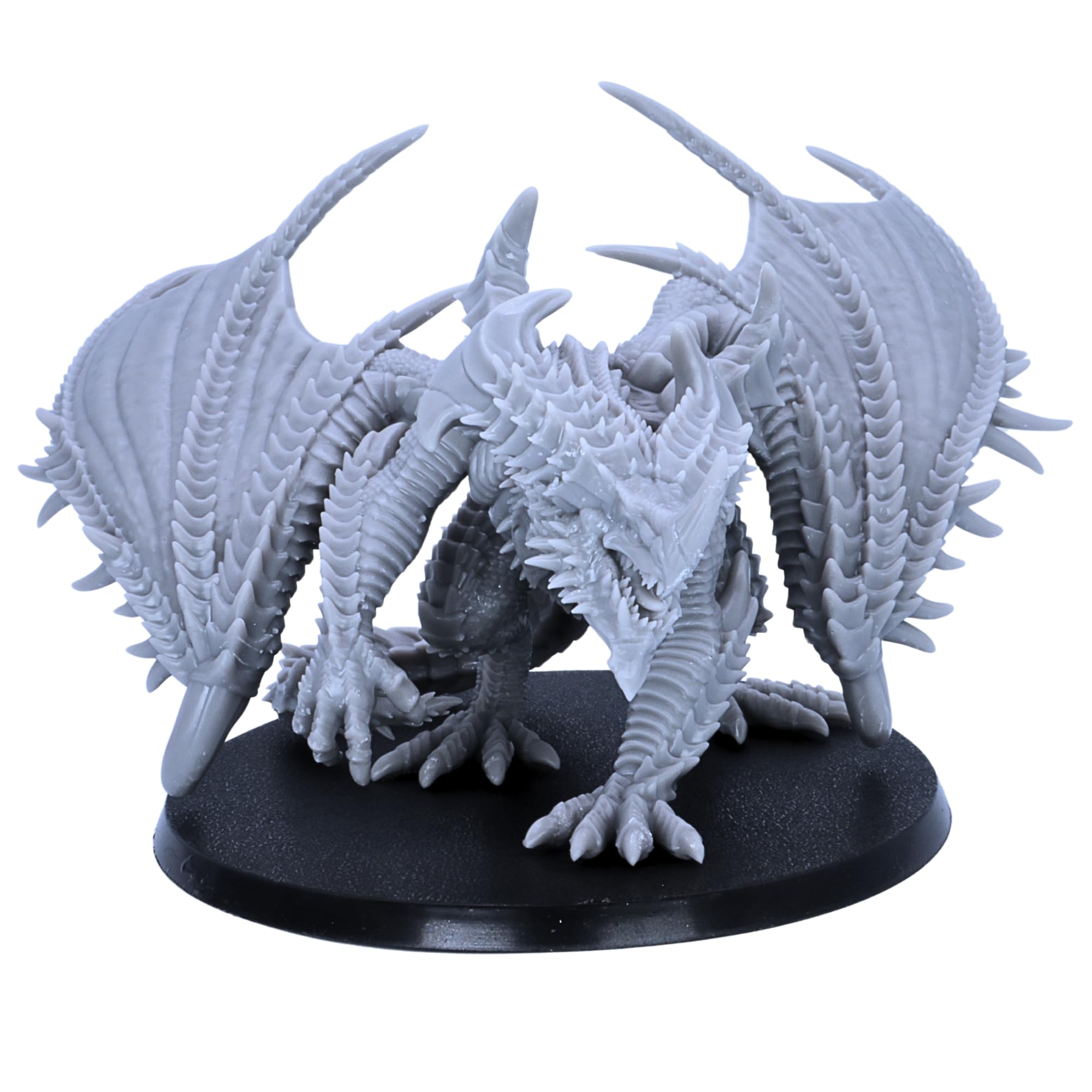 Iron Dragon Miniatura - Figura de dragón de fantasía épica para juegos de rol de mesa | Modelo de resina de 81 mm de alto | Base de 120 x 92 mm | Totalmente montado | Licencia de miniaturas épicas |