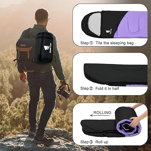 Miniatura 10 de GEERTOP Backpacking Sleeping Bag for Camping, Lightweight Sleeping Bags for Adults Kids Summer Warm Cold Weather Hiking Travel
