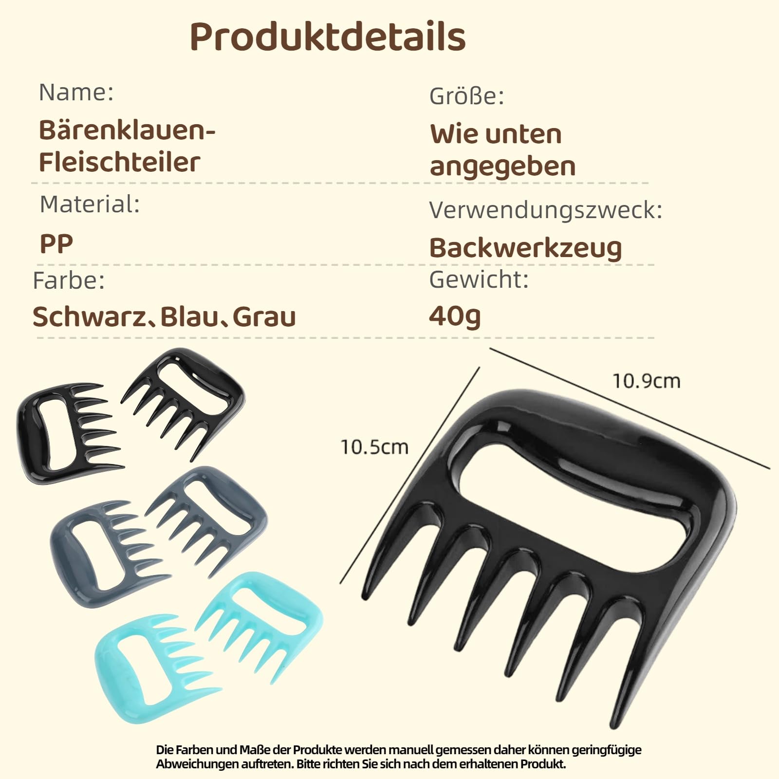 2 Paar Pulled Pork Krallen Gabeln - Garten Grills & Zubehör Grillbesteck Gabeln, Männer Geschenk Geschenke für Papa, Grill Zubehör Grillzubehör, BBQ Zubehör (BBQ–26-teiliges Set)