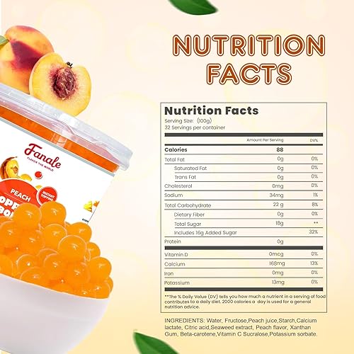 Vista 43 de Fanale Perlas de fresa y mango, veganas, sin OMG, sin gluten, sin grasa, perfectas para té de burbujas, batidos, helados, postres y bebidas, 2