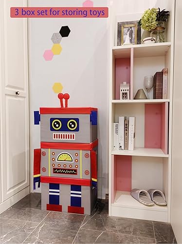 Miniatura 6 de ASKETAM Contenedor de almacenamiento de juguetes apilable plegable para niños con tapa bonita caja de juguetes extra grande para niños y niñas