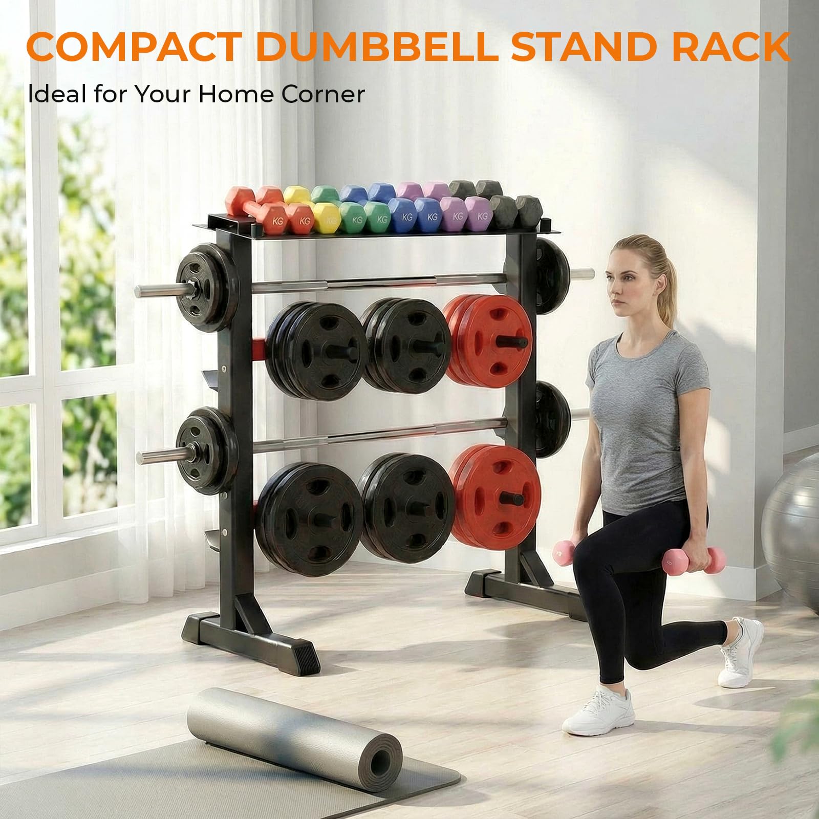 Supporto per manubri pesi per sollevamento pesi per sollevamento pesi fitness Porta Dischi Pesi Manubri per Palestra Casa max. 300 kg