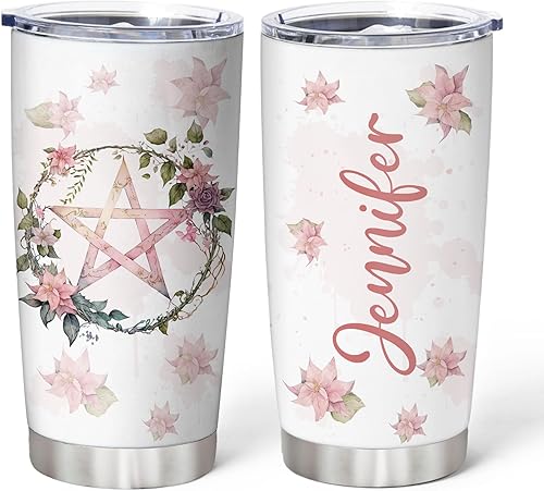 Miniatura 1 de Hyturtle Vaso de bruja personalizado de 20 onzas y 30 onzas con tapa, regalo para mujeres, amigas, brujas, Navidad, cumpleaños, Halloween