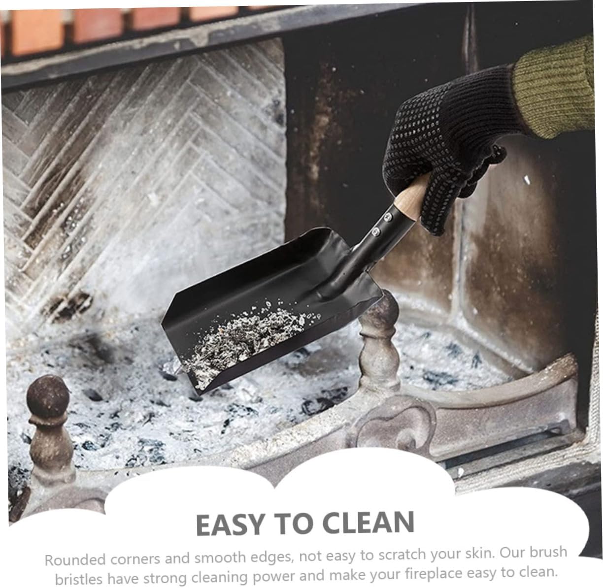 PRETYZOOM Fireplace Cleaning Kit Broom Dustpan Set Ash Shovel Chimney Sweep Tools Gloves Included