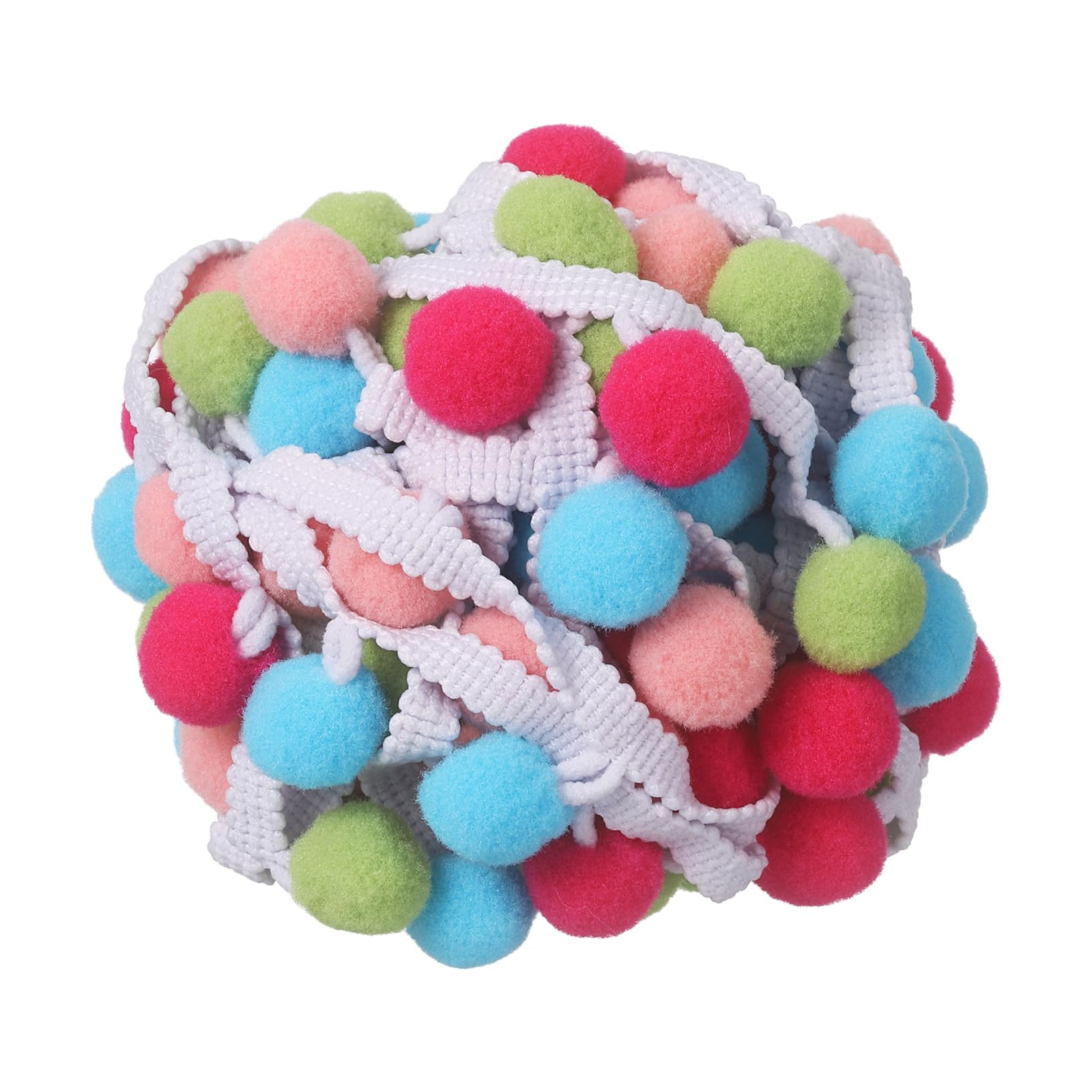 Cinta de pompones de colores mixtos de 6 yardas flexible y suave