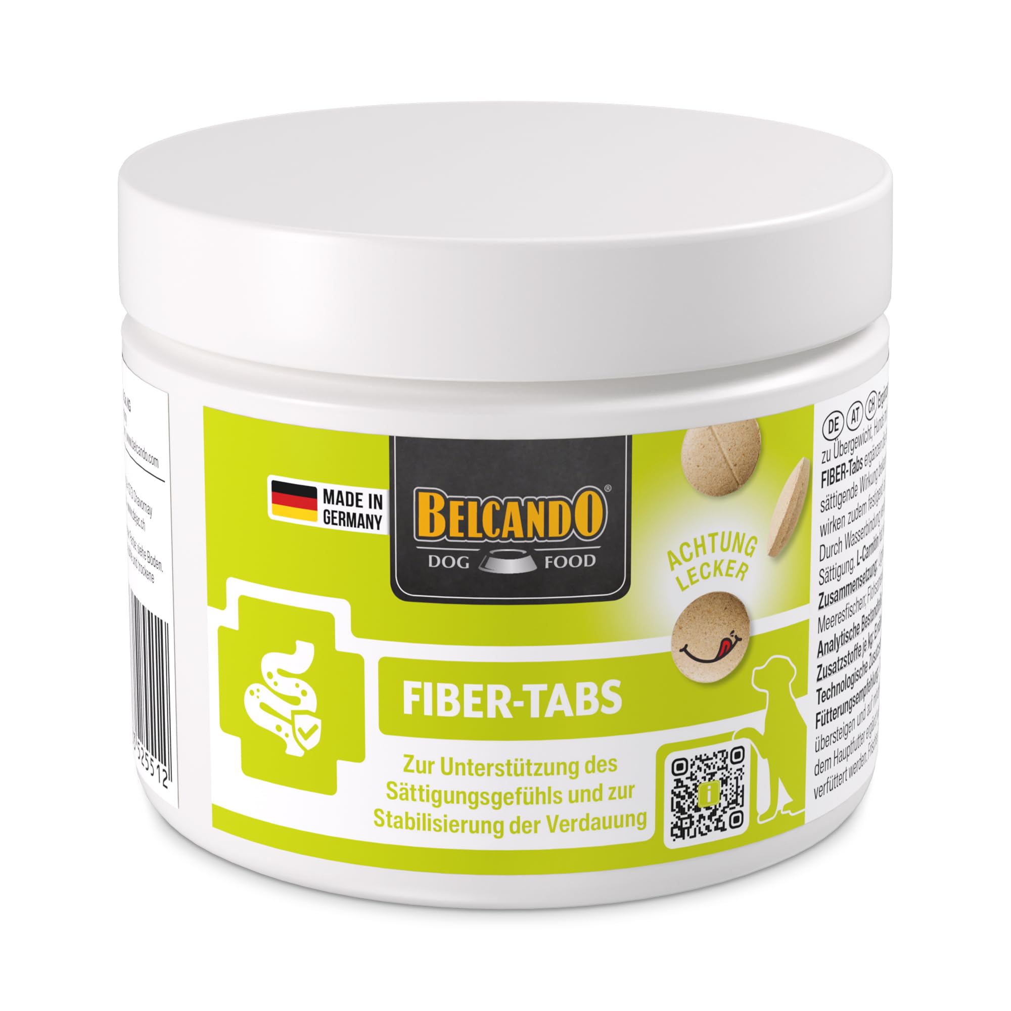 BELCANDO Fiber-Tabs 270 g, 100 compresse | Mangime complementare per cani | Per cani con scarso senso di sazietà; può supportare la gestione del peso; con fibre e L-carnitina; 270 g, 100 compresse