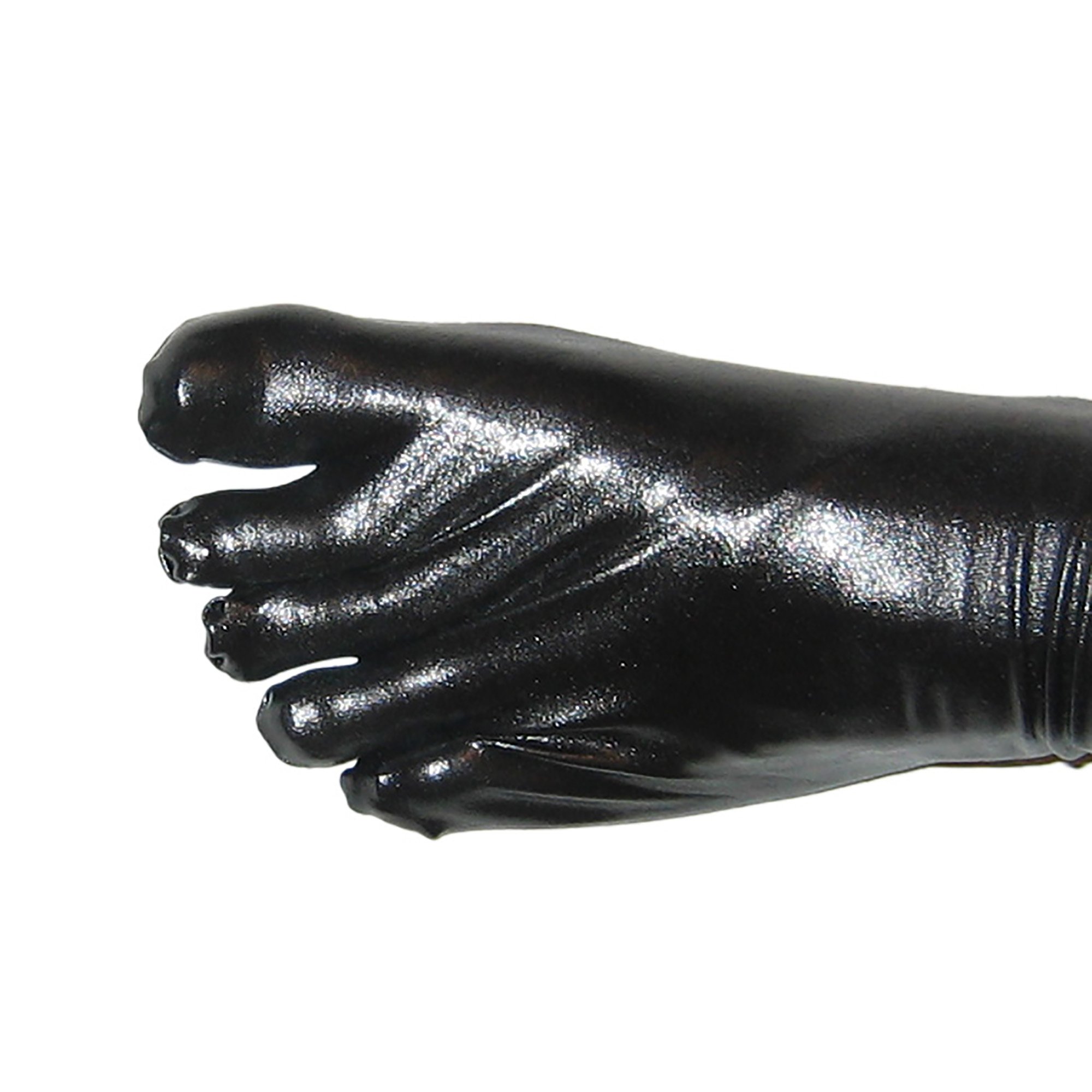 Rubberfashion glänzende Leggings Wetlook - Glanz Leggins mit Schritt Reißverschluss und Zehen für Damen und Herren