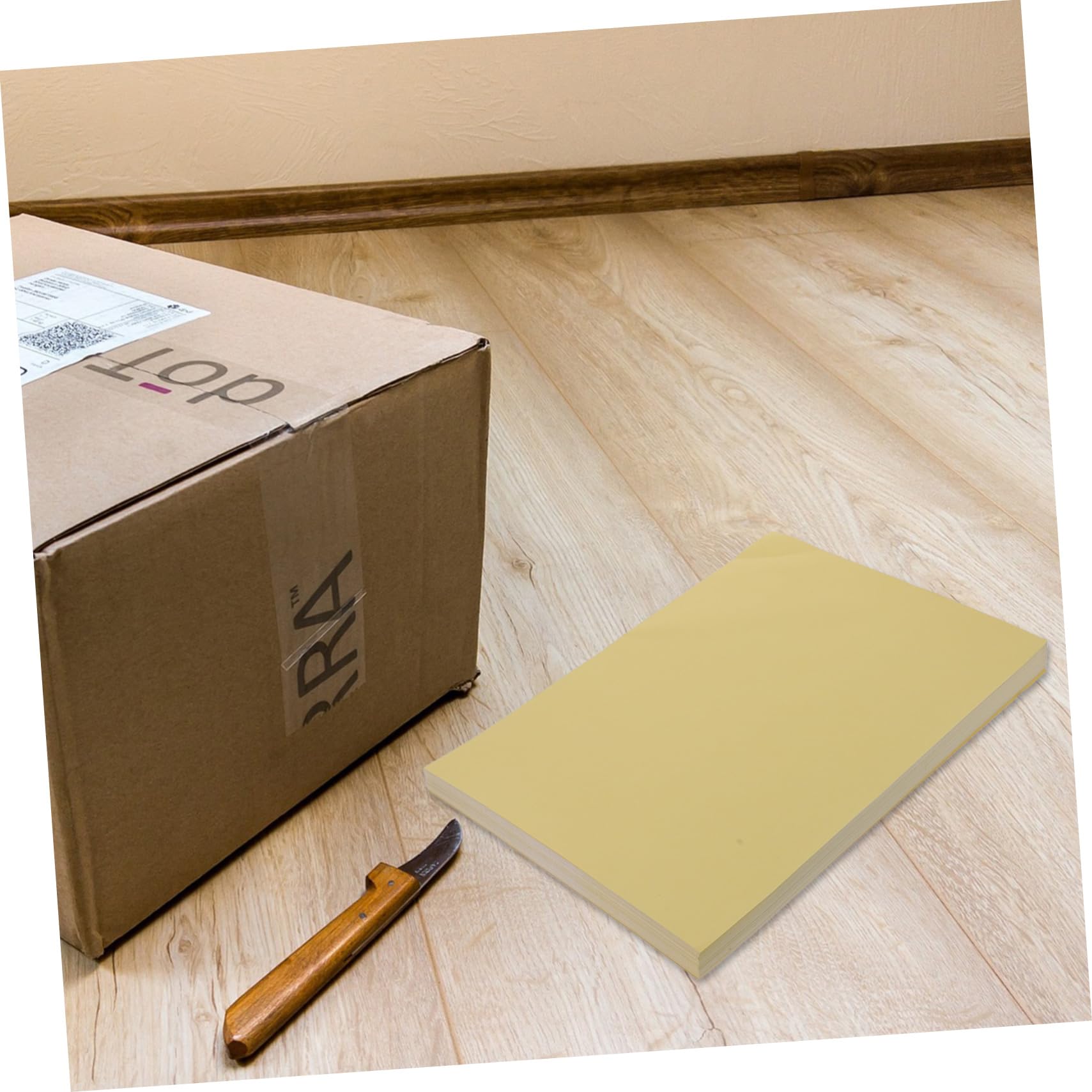 STOBOK 100fogli Buste per Spedizione Carta Adesiva Vuota Stampabile Adesivi per Stampa Etichette Adesive in Carta Magnetica Rustica Compatibile Stampanti e Macchine da Taglio per Arti