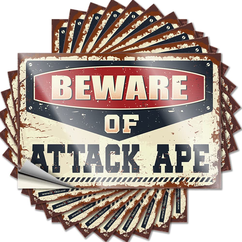 Tiki Bottle Saying | Beware of Attack Ape Positive for Diatomaceous Decor(8X12CM)