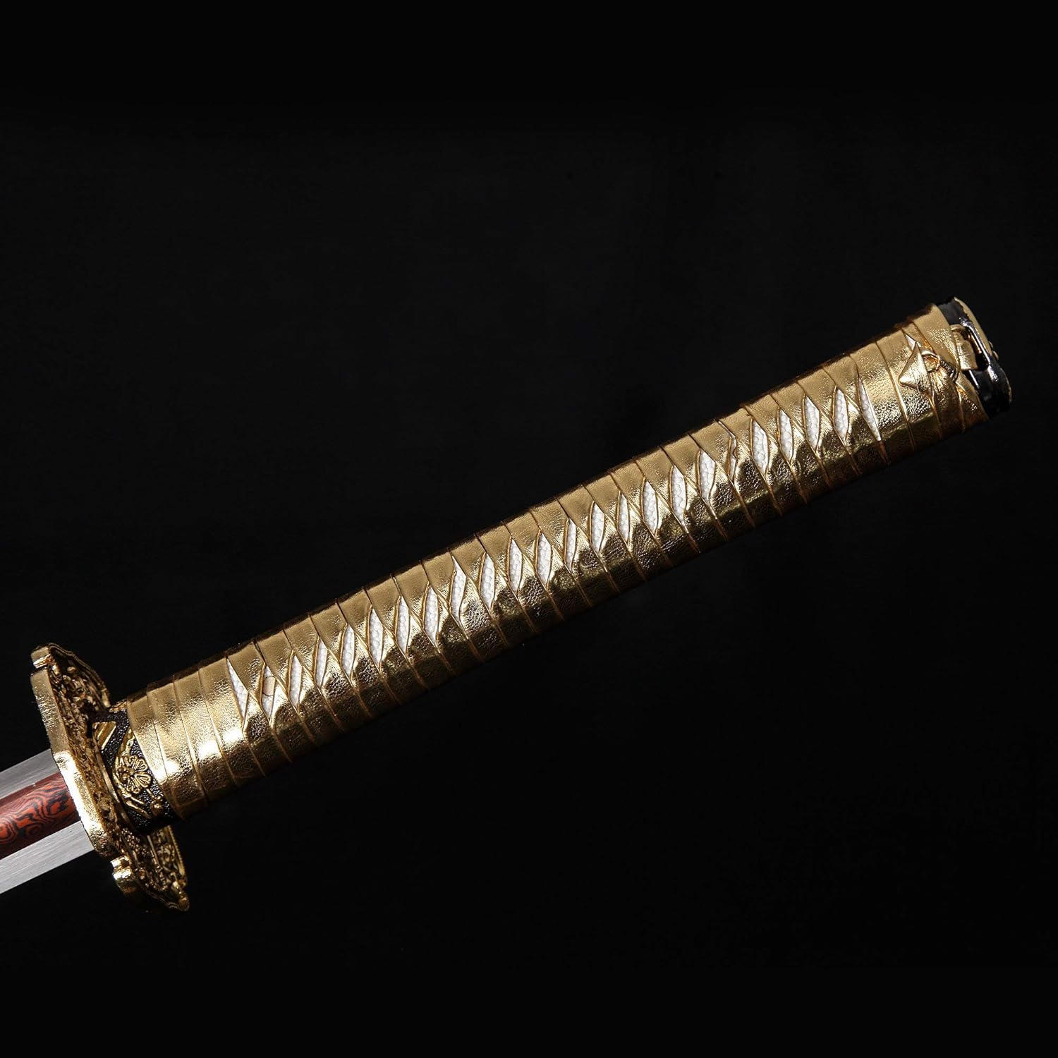 Ninja Sword, Fully Handmade Japanese Samurai Sword 1060 High Carbon Steel Double Edge Sharpened with Center Concave Fluted Shape