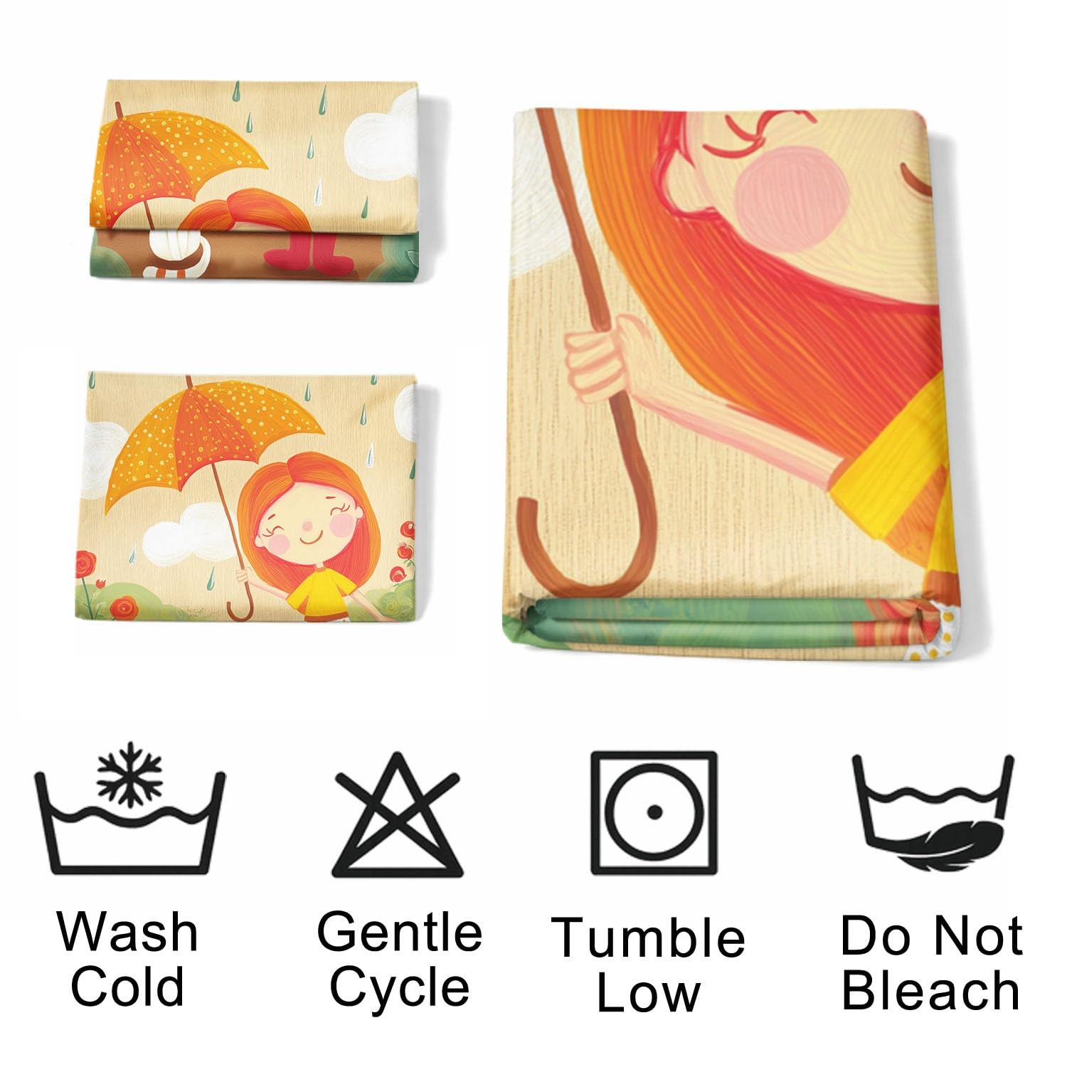 Biancheria da letto 180 x 200 cm, con illustrazione a libro illustrativo giocoso per bambini, biancheria da letto in microfibra con chiusura lampo, per adolescenti, colore beige