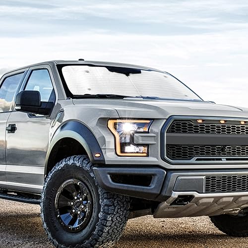 Miniatura 7 de RT-TCZ Parasol para parabrisas con reflector de rayos UV, visera para camiones Ford F150 F250 F350 2021 2022