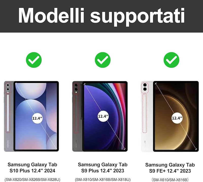 SENGBIRCH Mágneses Billentyűzetes Tok Samsung Galaxy Tab S9FE+ 12.4" Bluetooth Billentyűzettel - Fekete