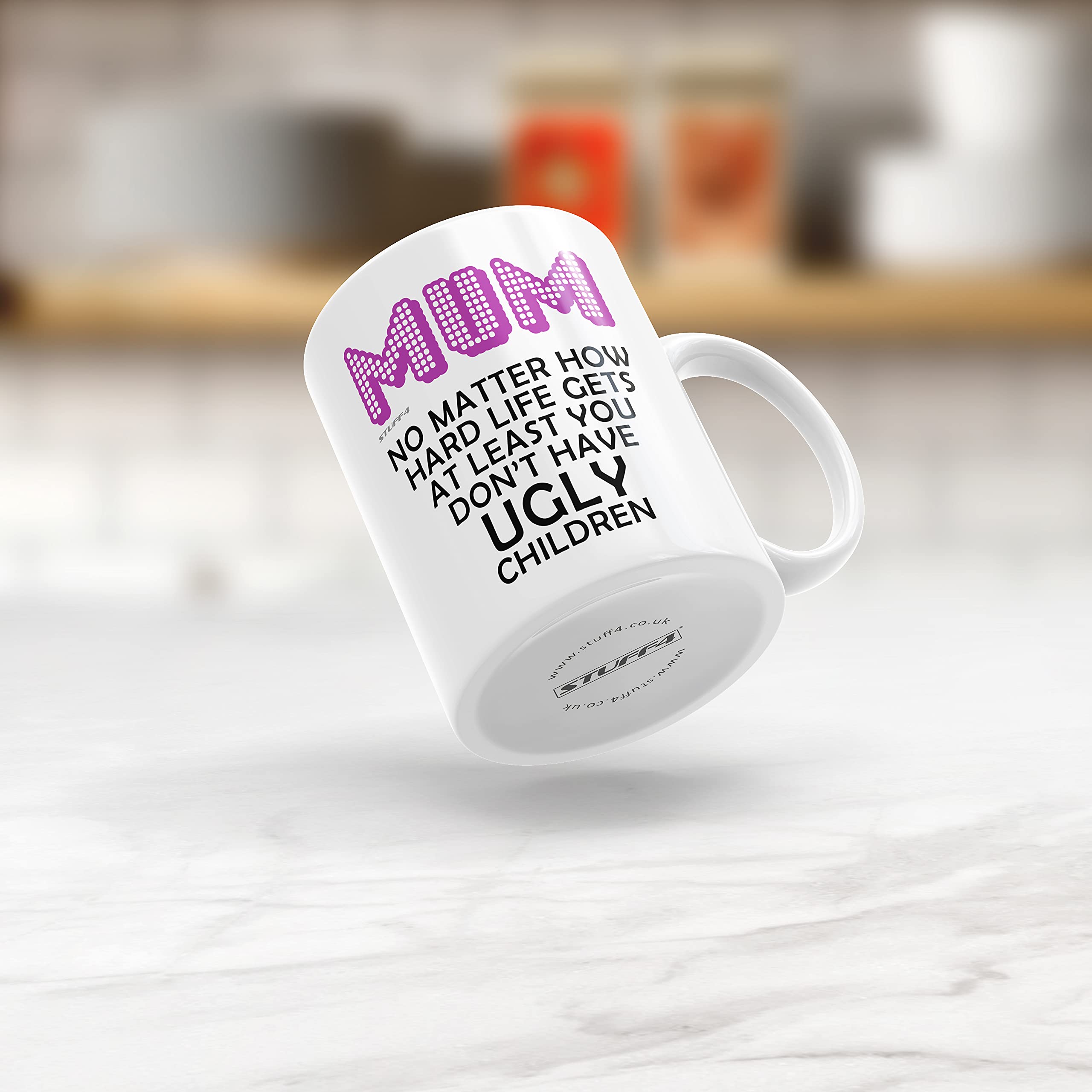 Tazza divertente mamma, festa della mamma, bambini brutti – Tazza in ceramica da 311,8 g, regalo di compleanno mamma, abbraccio in una tazza, regalo