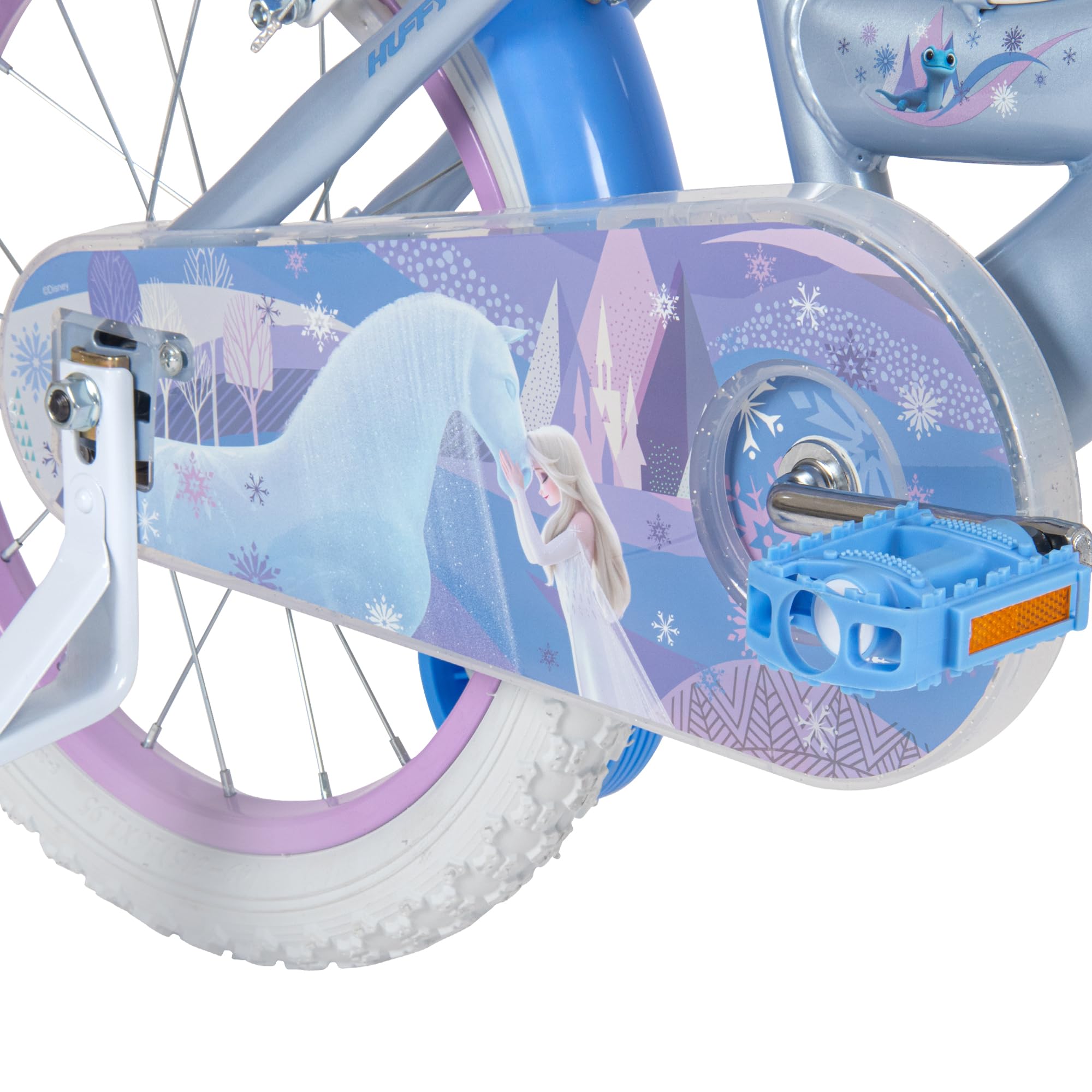 Huffy Vélo Enfant Disney La Reine des Neiges 16" 4-6 Ans Double Frein à Pince Stabilisateurs Amovibles Bleu