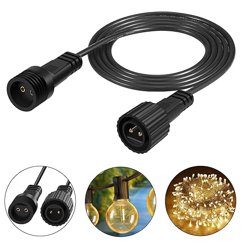 Miniatura 8 de Cable de extensión de 2 pines para tira de luces IP68, impermeable, cable de extensión 24 AWG para luces solares al aire libre, tira de luces de
