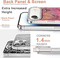 Vista 599 de I-MGAE-IN-AR - Funda diseñada para iPhone 12 y 12 Pro, diseño de mariposa plateada brillante, funda protectora de poliuretano termoplástico, suave