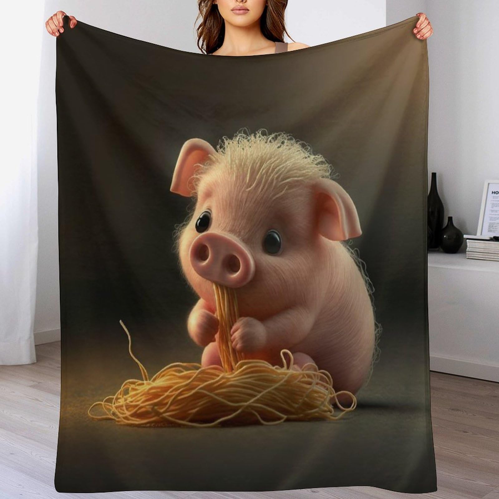 Couverture canapé chaude flannel polaire plaid cochon mignon salon toutes saisons