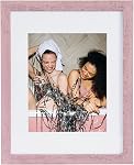Muzilife 11x14 Wood Picture Frame with Real Glass Cover, Blue Photo Frame Display Pictures 8x10 with Mat or 11x14 Without Mat, Vertical & Horizontal on Wall, 1pcs