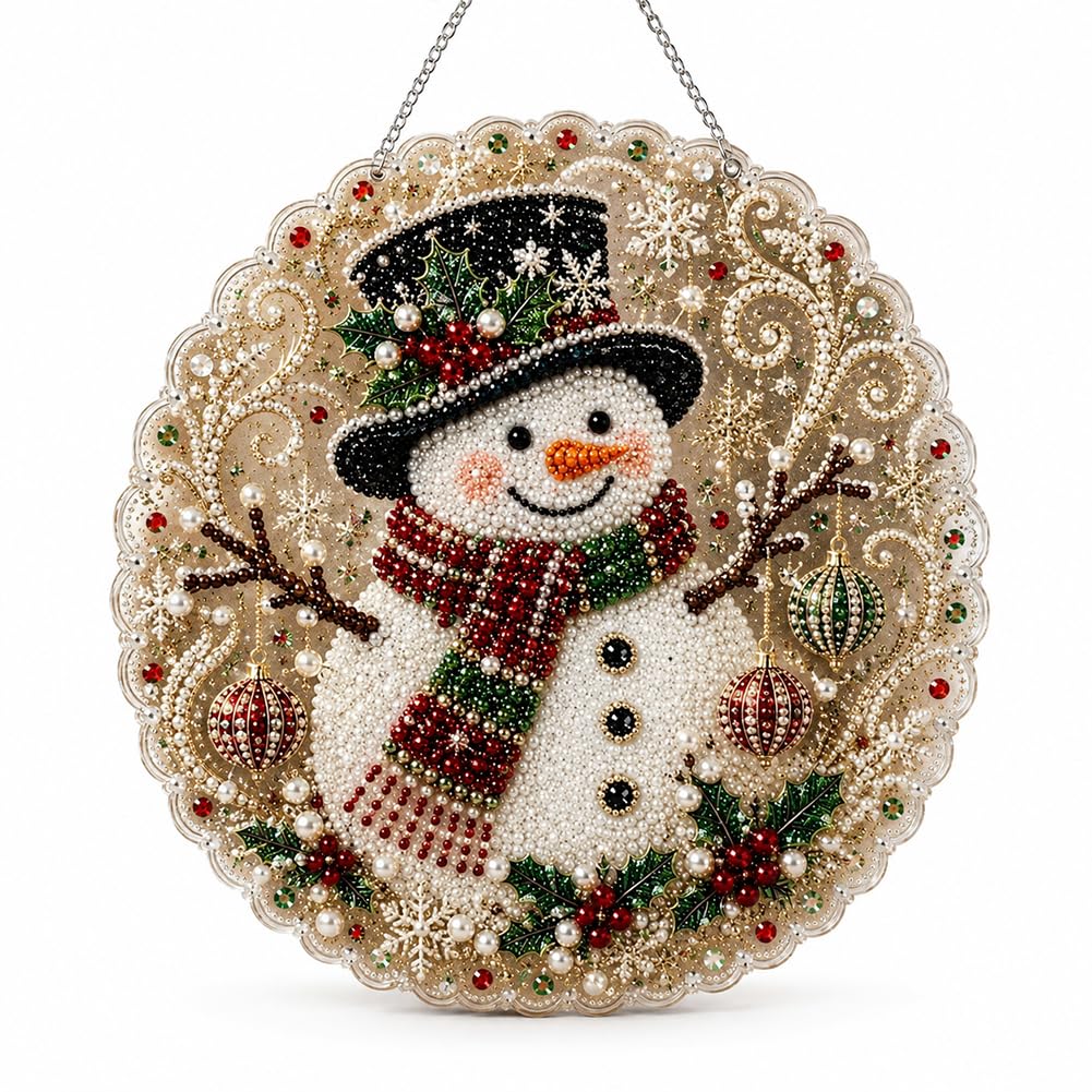 Christmas Pearl Diamond Art Kit, 9.9in Acrylic Suncatcher