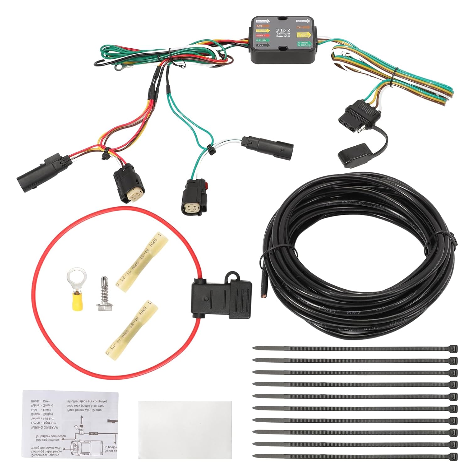 4-Pin Trailer Wiring Harness 56335 Compatible with Escape S SE SEL Titanium 2013-2016, 4 Way Flat Output Trailer Wire Towing Hitch