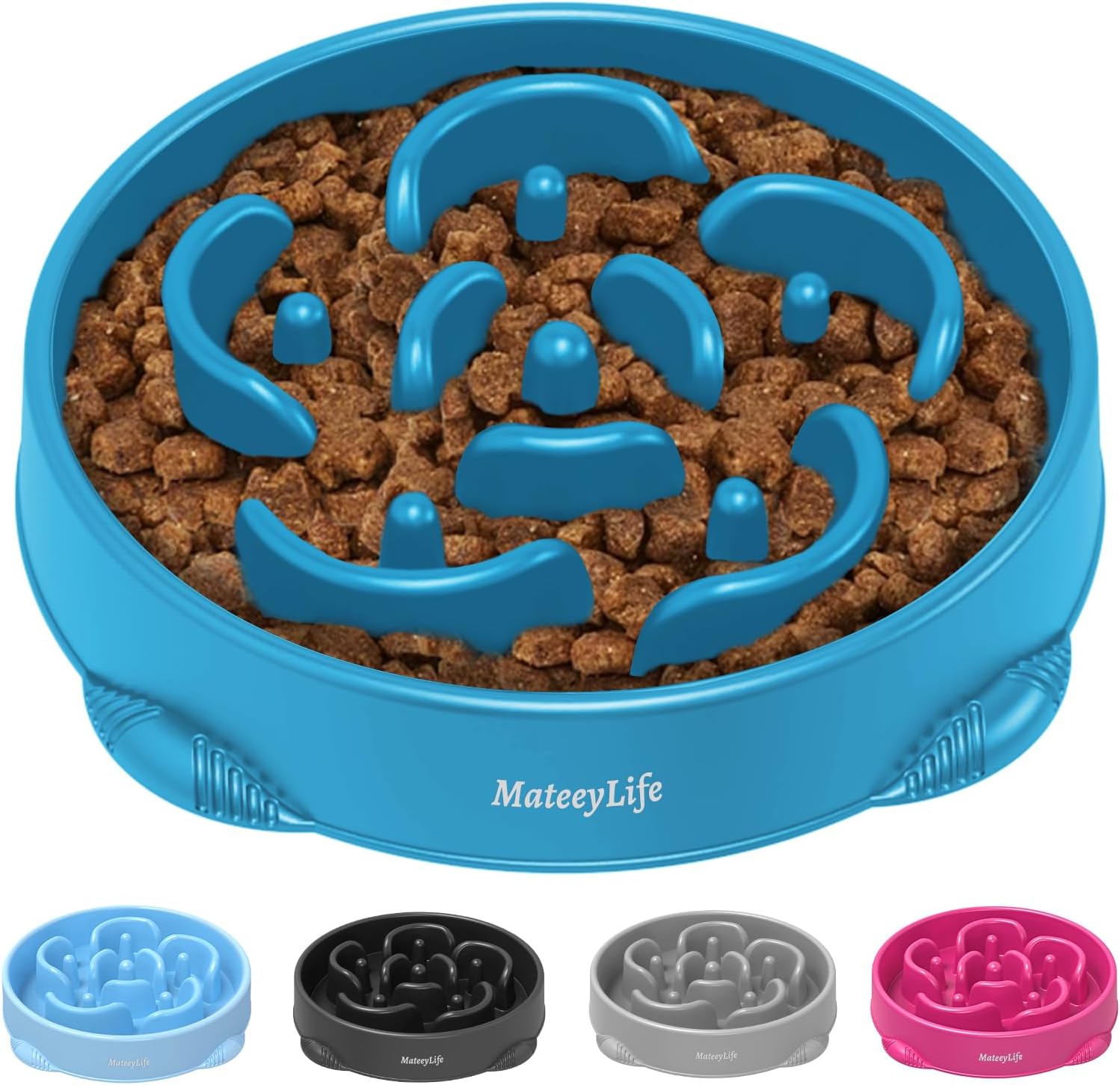 MateeyLife Large Slow Feeder Dog Bowls, AntiChoking Puzzle Dog Food Bowls, Non Slip