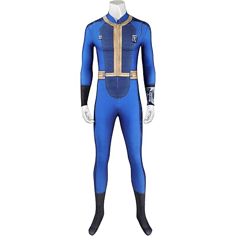 [Fallout Vault Suit]: Deluxe Vault Dweller Costume Men's Shelter Bodysuit Jumpsuit Adults Halloween