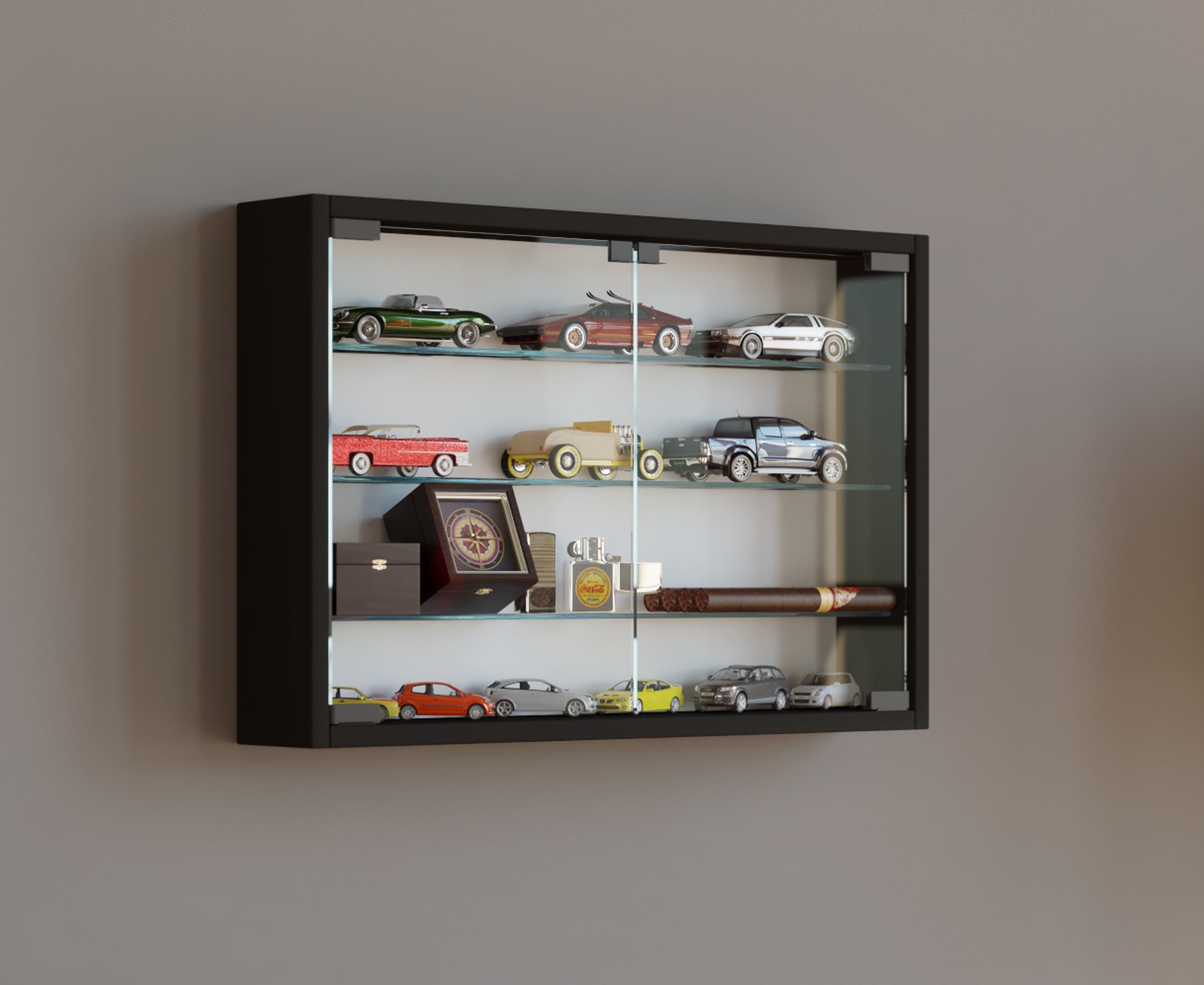 VCM mandosa M Vetrina a parete, legno, nero, 40 x 60 x 10 cm