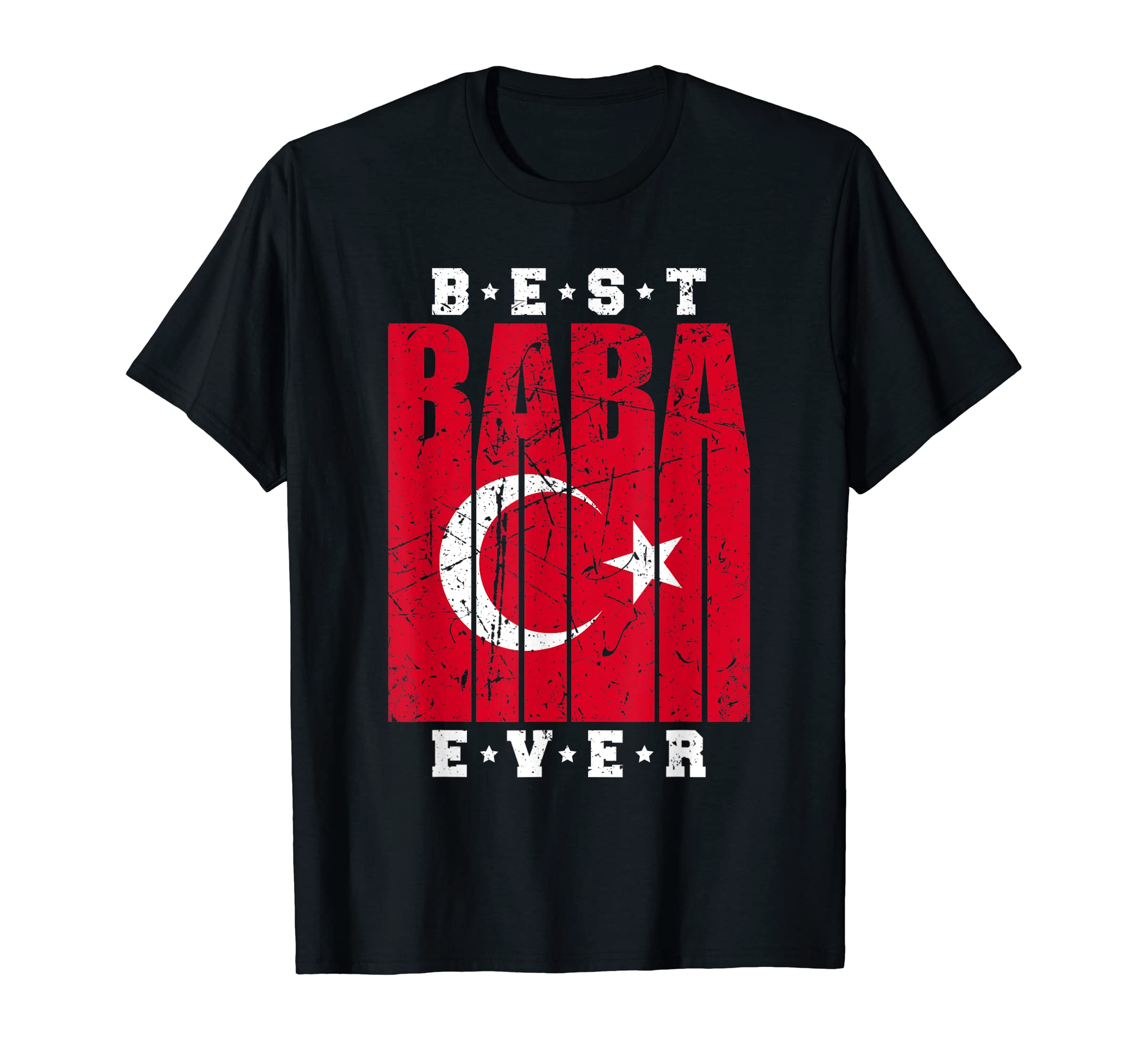 Vintage Father's Day Gift for Turkish DadTurkish Dad Baba Fathers Day Babalar Günü Hediyesi Best Baba T-ShirtOEKO-TEX STANDARD 100
