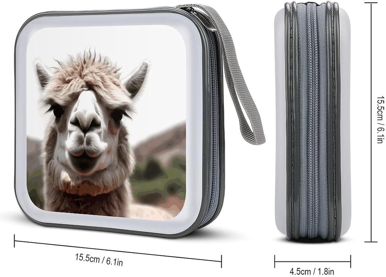 Funny Alpaca Llama CD Case CD Storage Box DVD Sleeves