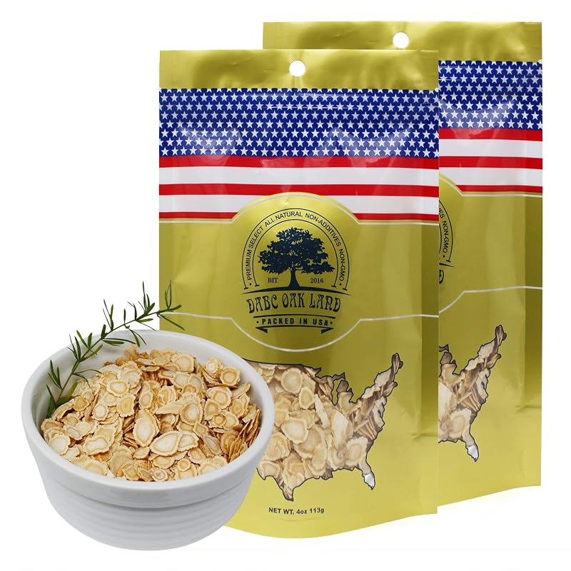 DABC OAK LAND Suplemento fitoterápico de ginseng americano em fatias, 227 g, 2 sacos