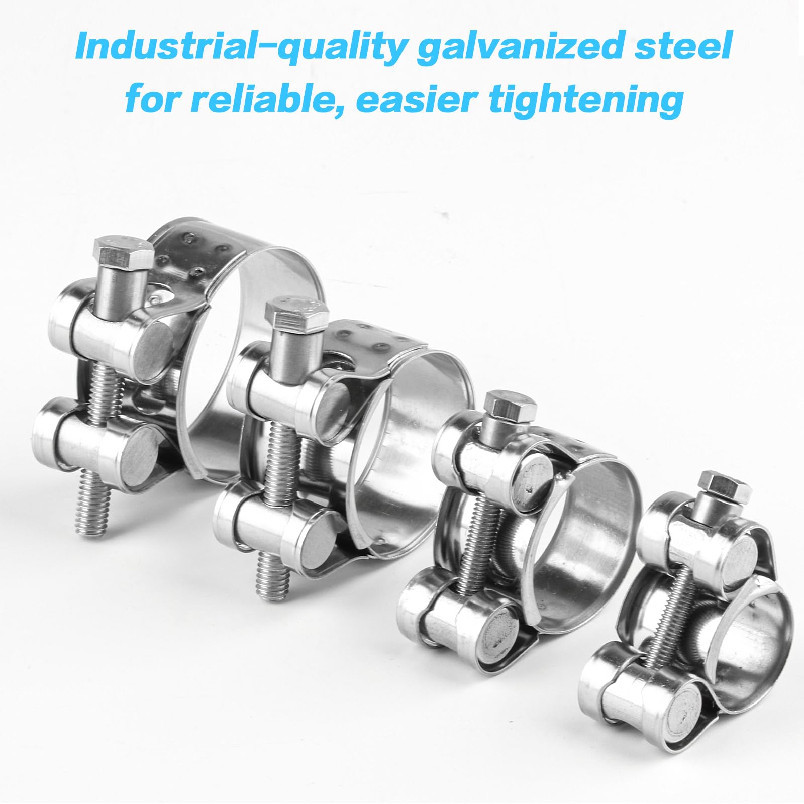 Lot De 3 Colliers De Serrage En Acier Inoxydable 40-43 Mm - Pour échappement, Tuyaux, Turbines