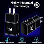 Charger for Samsung Galaxy S9, Swadaws 2 Pack Adaptive Fast Wall Android Cell Phone Tablet Charger Station Adapter with USB Type C Cable Compatible Samsung Galaxy S21 S20 S10 S8 Plus/Note 8 9 (Black)