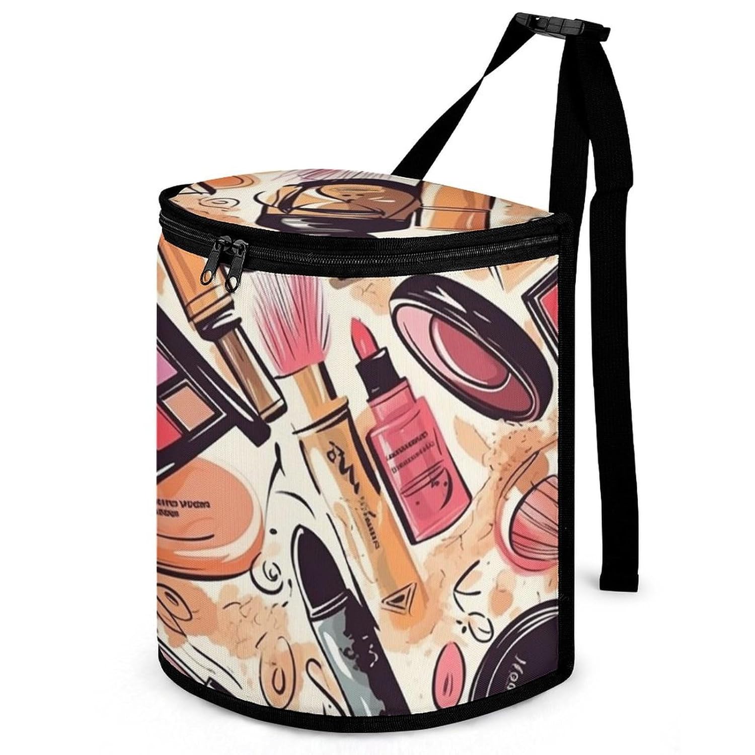 Hanging Car Trash Bag Cosmetic and Makeup Theme Pattern Printed Car Garbage Storage Bag Leakproof Car Trash Can Portable Garbage Storage Bags
