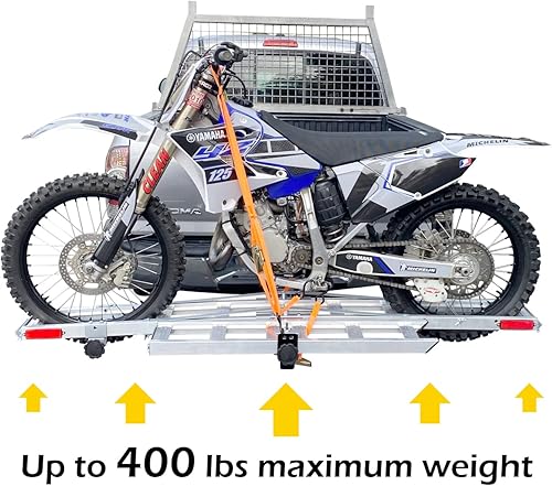 Miniatura 5 de MaxxHaul 50711 Portabicicletas de aluminio – Soporte para bicicleta de cross con rampa de carga, capacidad de 400 libras, se adapta a receptor de