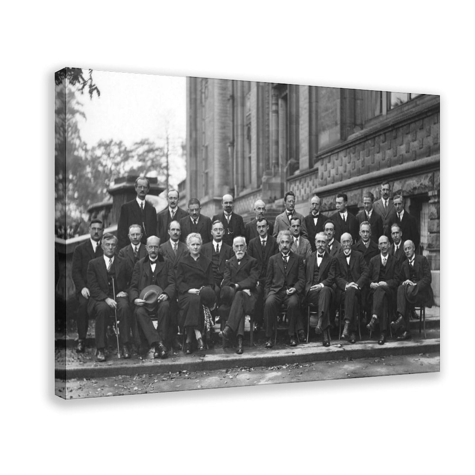 WCYB Fifth Solvay Conference 1927 Posters Prints Canvas Deco Paintings Wall Art Hangable Frame 12" L X 18" W