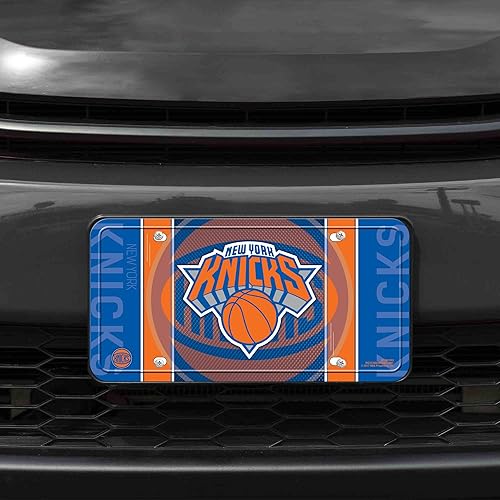 Miniatura 196 de Rico Industries Etiqueta de metal de baloncesto de la NBA de 6 x 12 pulgadas, ideal para camiones/coches/SUV