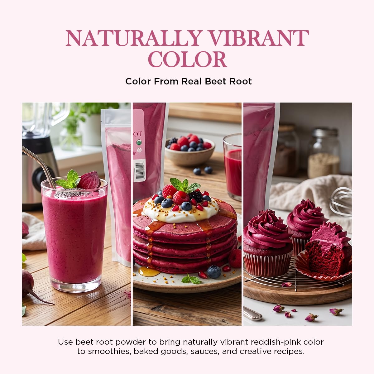 HQOExpress Organic Beetroot Powder - Organic Superfood - Nitric Oxide Booster - Non-GMO - Kosher - Sustainably Grown - 34oz Chef Jar — Amazon image 6