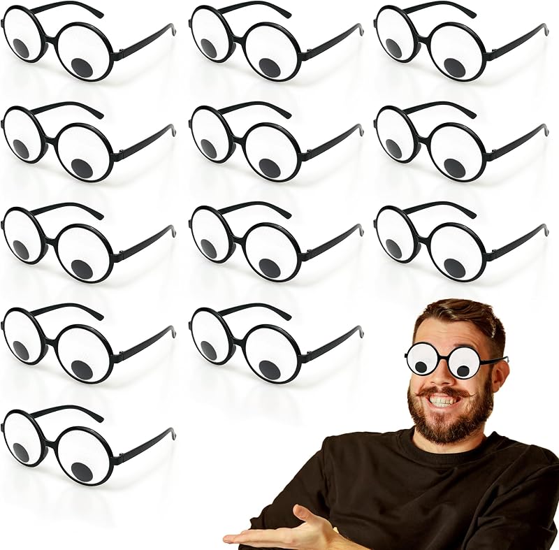 lentes de ojos saltones, accesorios de disfraz de lentes gigantes temblorosas novedosas | Divertido juguete de broma con lentes, fiesta de disfraces, recuerdos de fiesta de Halloween o cumpleaños, suministros para fiestas