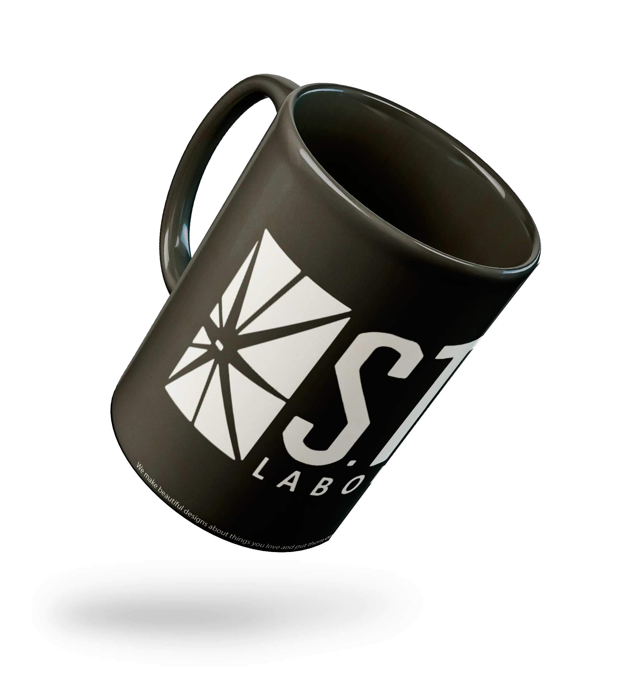Designer starlabs All Black Mug with Print | Flash Superhero Black Coffee Mug | for Your Friends| Flash Logo | 330 ml, Microwave & Dishwasher Safe