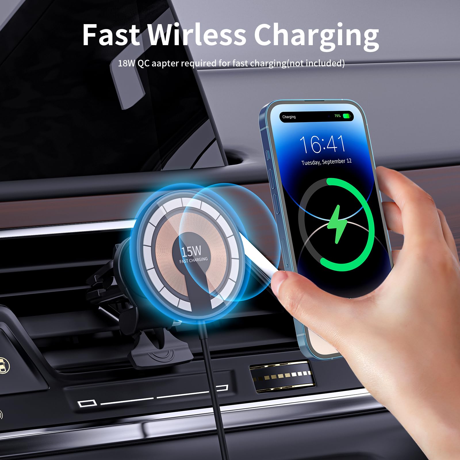 LISEN 15W Supporto Auto Magsafe Accessori Auto Porta IPhone - Foto 8