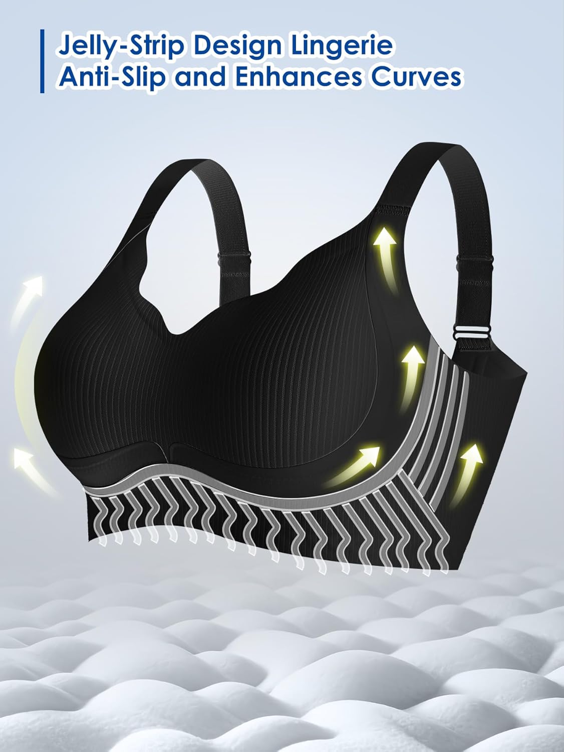 Anti Sagging Full Coverage Bras for Women，No Underwire Bras for Women Wireless Push-Up - Image 3