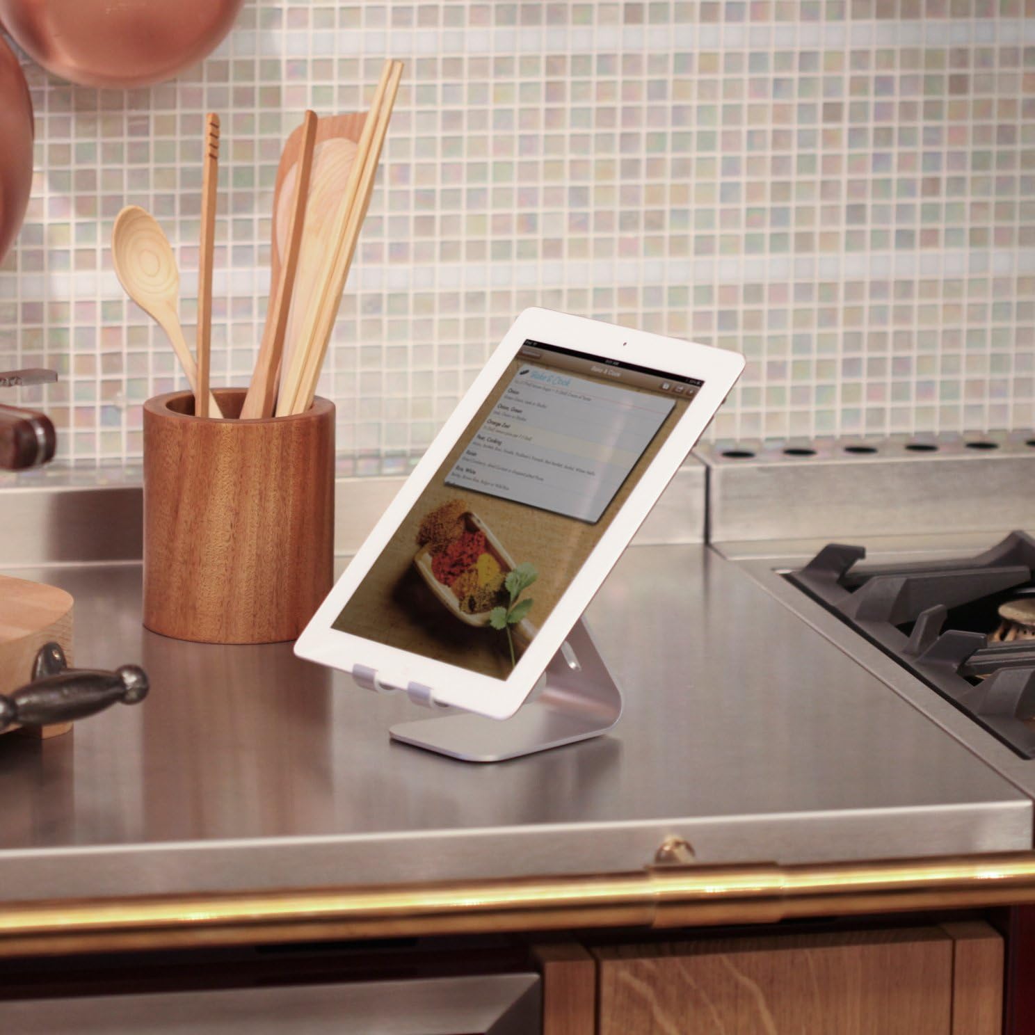 elago® P2 Stand [Dark Grey] - [Premium Aluminum][Ergonomic Angle][Cable Management] - for iPad and Tablet PC
