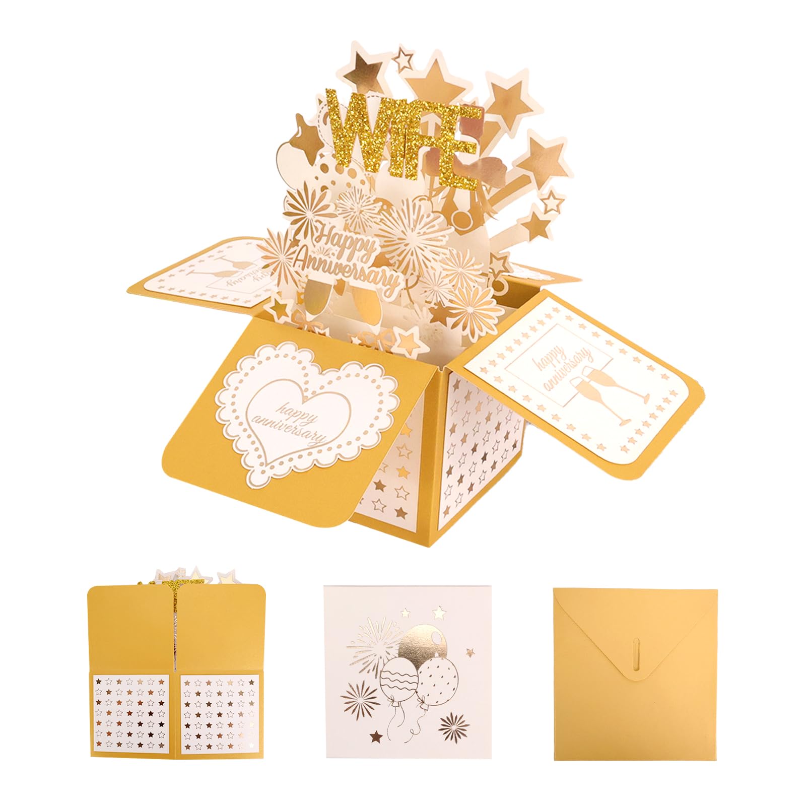 Cute Wife Birthday Cards Pop Up From Husband, Happy Birthday Card, 3d Funny Special Personalised Gifts Card For uk Women Female (wife birthday cards)
