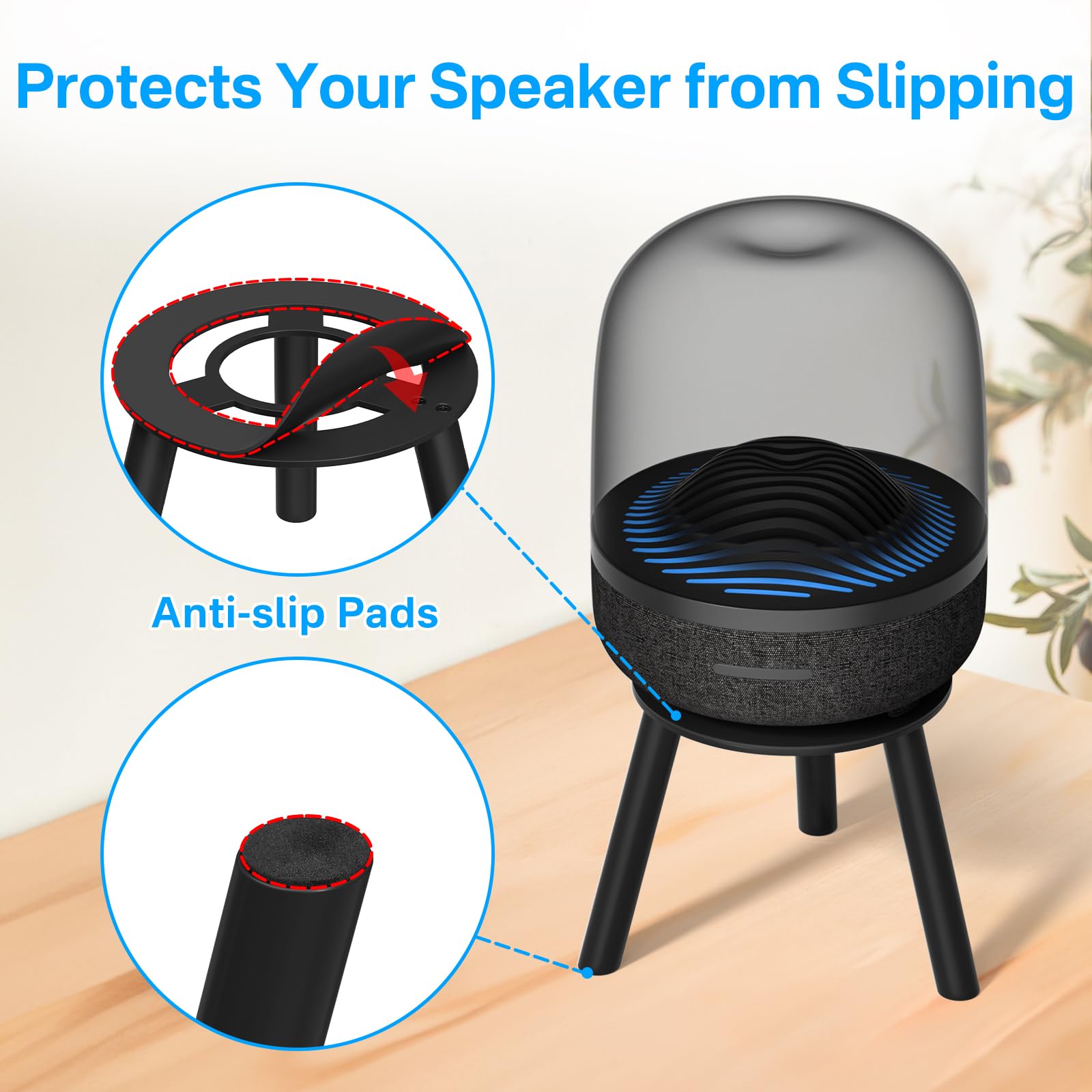 Supporto Da Scrivania In Metallo Per Harman Kardon Aura Studio 3/4 E Soundsticks 4 – Design Cavo E Piedini Antivibrazione - 3