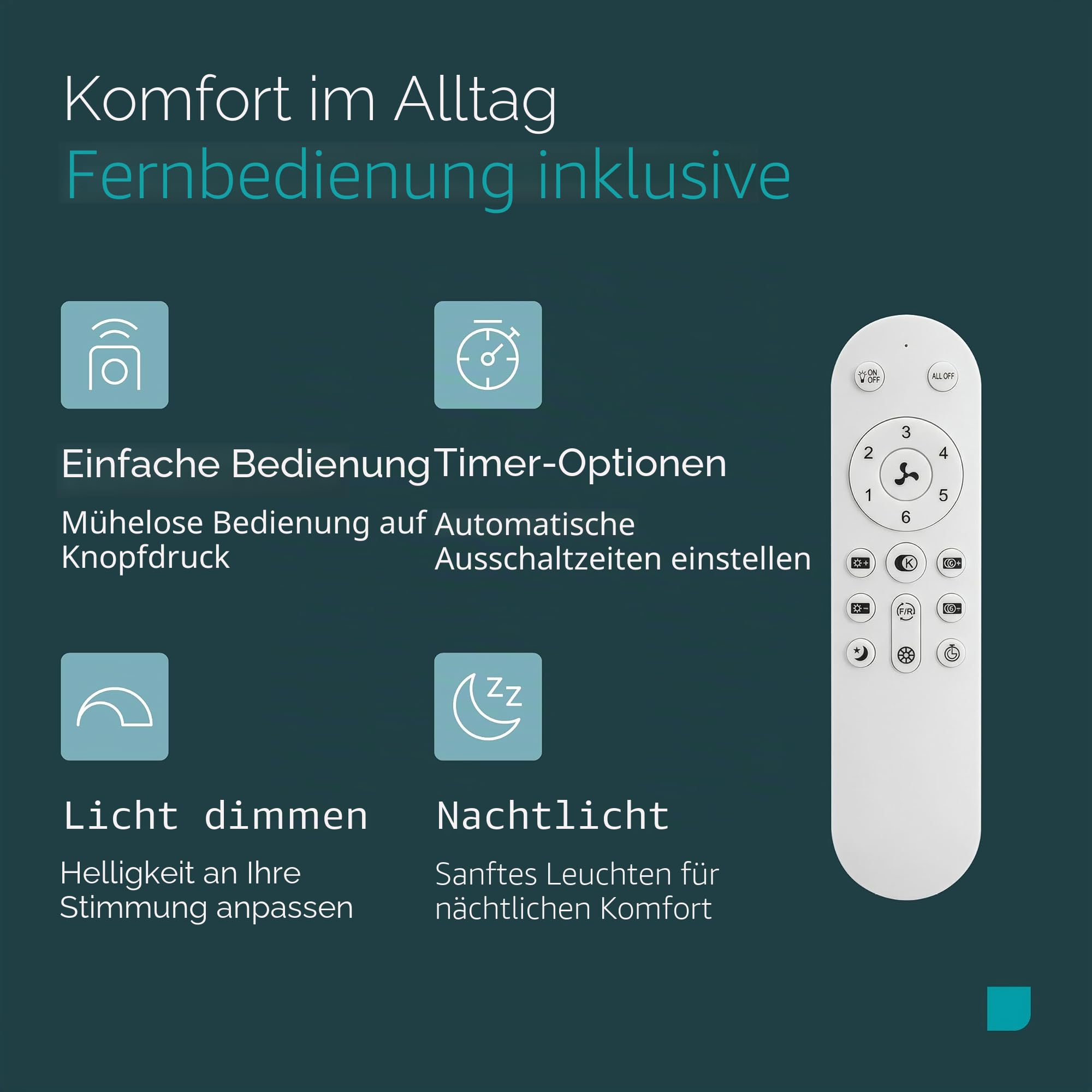 EGLO LED Deckenventilator mit Beleuchtung Fernandina | Ventilator Decke dimmbar mit Fernbedienung und Timer, DC Motor, warmweiß - kaltweiß, RGB, weiß, Ø 39,8 cm