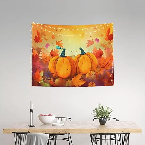 Miniatura 2 de Fiephvsa Tapiz suave de arce de calabazas de otoño, tapices para colgar en la pared, decoración de pintura, ropa de cama para dormitorio, pasillo,