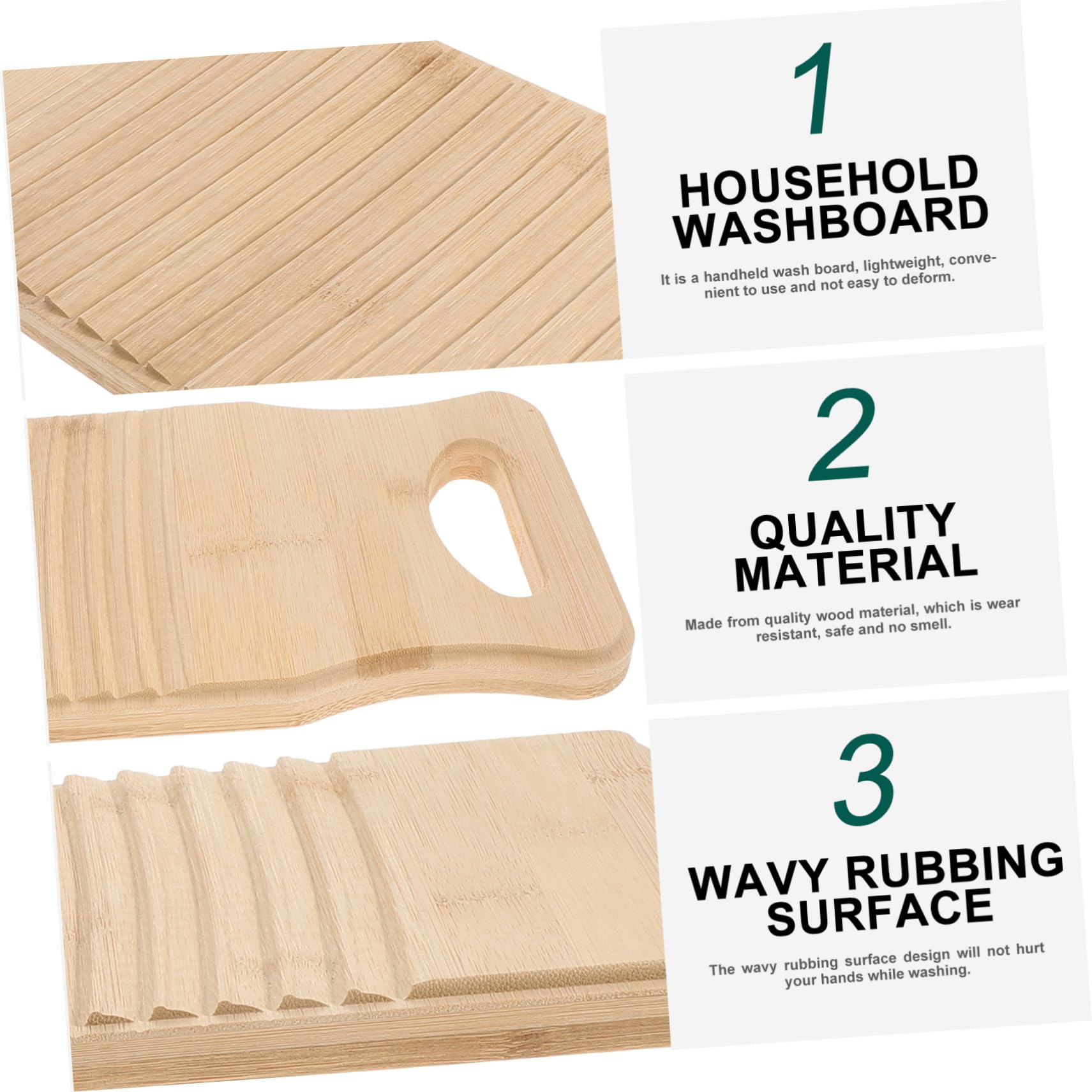 BESTYASH Washboard in Legno Resistente per Bucato Domestico Tavoletta Lavapanni con Superficie Ondulata Design Antideformazione e Idrofobico Pratica e Durevole per Uso Colore Casuale